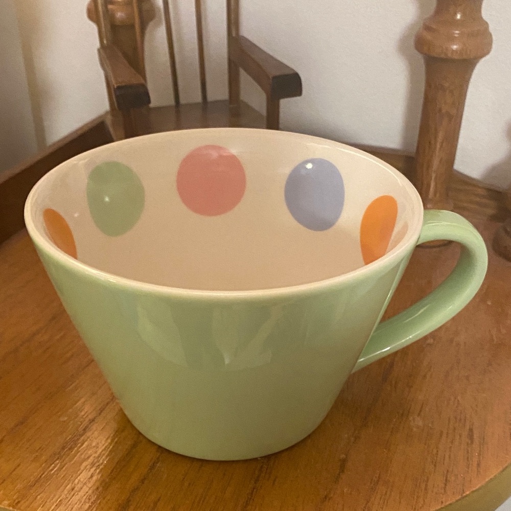 Polka Dot Green Ceramic Mug